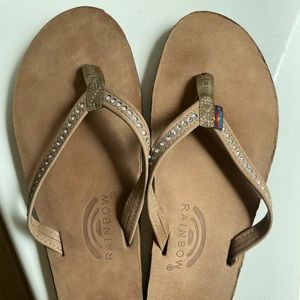 Rainbow flip flop sandals